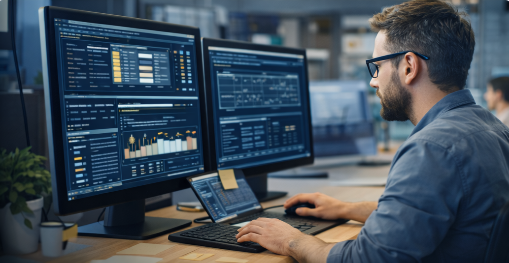 Developers at workstations